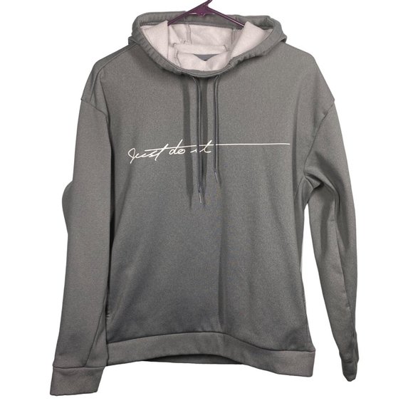 Nike Just Do It Tops - Nike Just Do It gray hoodie loose fit, oversized, stretch pullover Women’s S